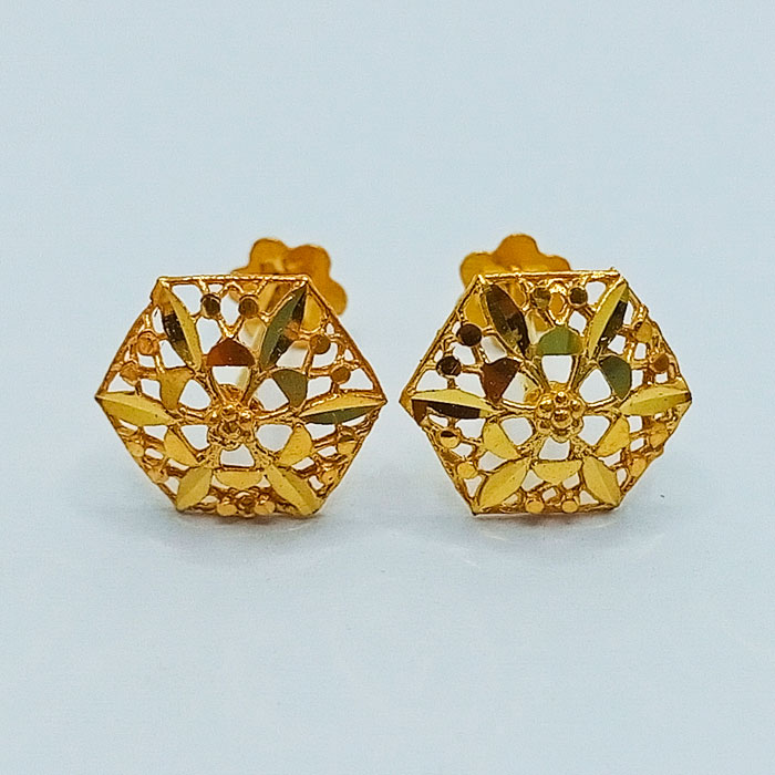 Hexagon Shape Gold Tops Without Stone