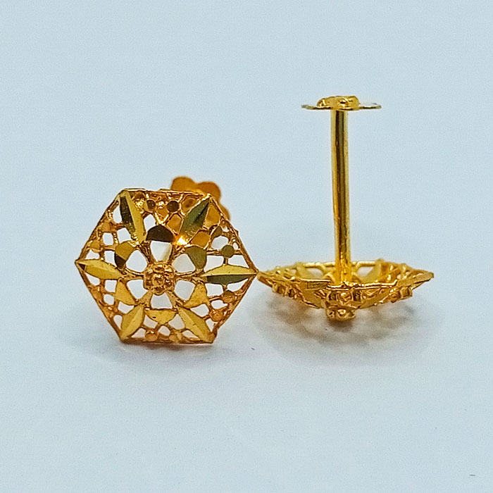 Hexagon Shape Gold Tops Without Stone