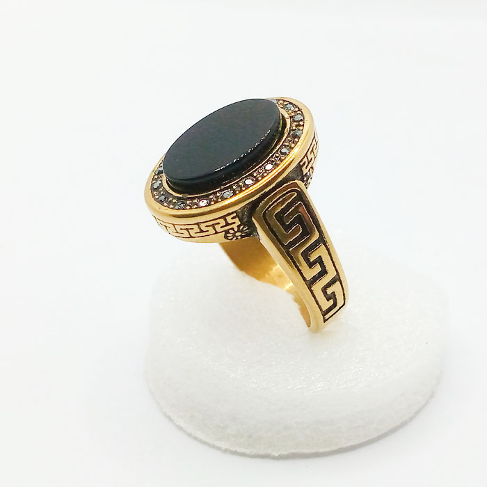 Latest Italian Silver Ring With Black Stone for Men