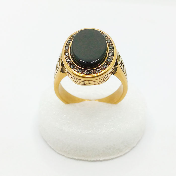 Latest Italian Silver Ring With Black Stone for Men