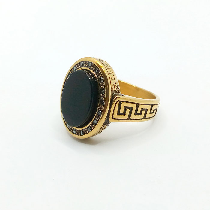 Latest Italian Silver Ring With Black Stone for Men