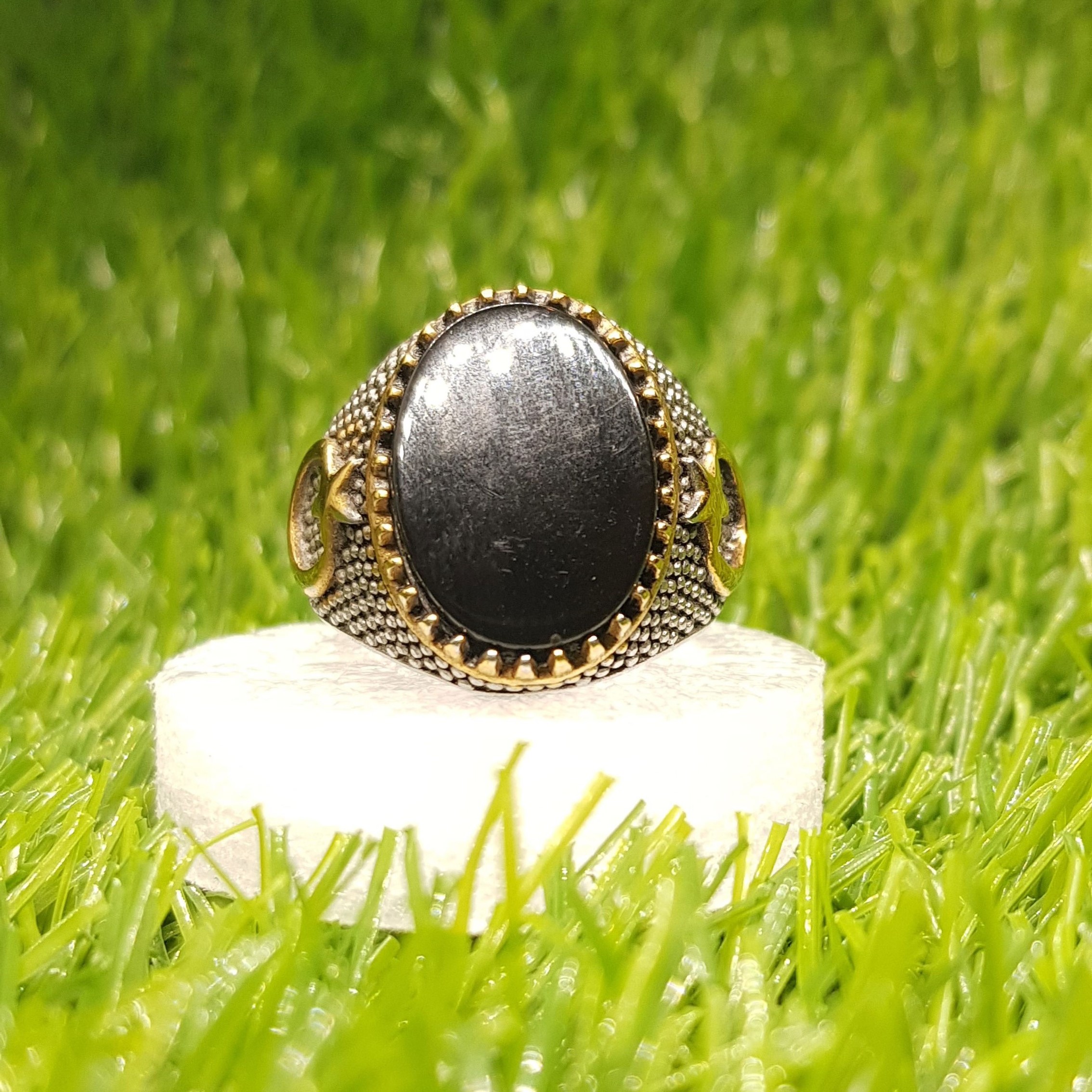 Turkish Cubical Black Zircon Italian Silver Ring