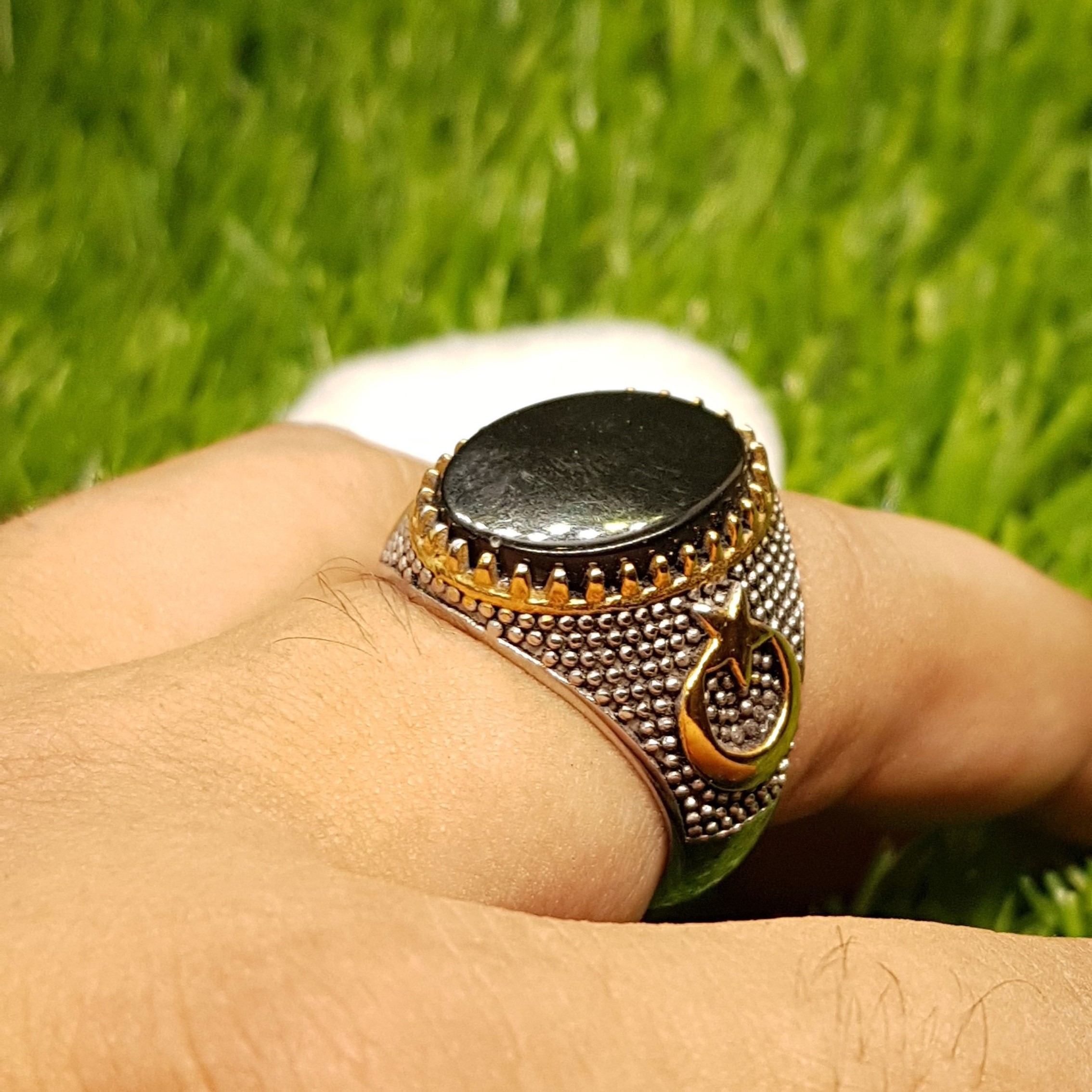 Turkish Cubical Black Zircon Italian Silver Ring