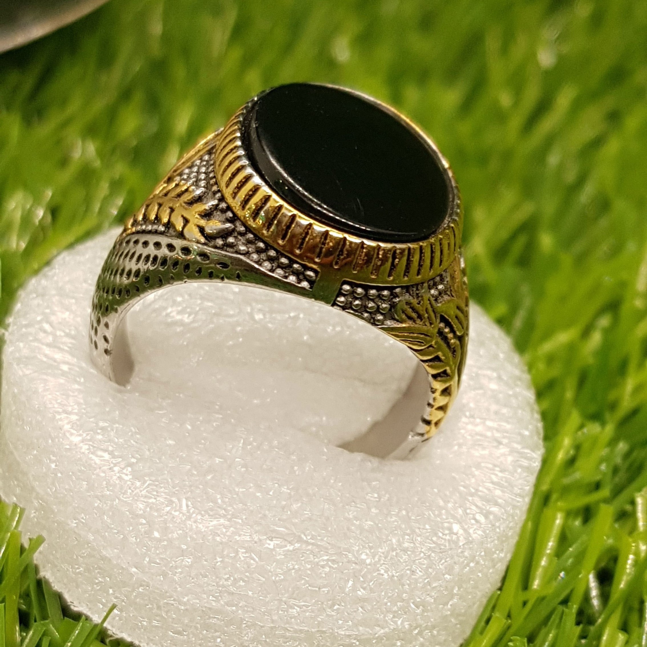 Black Cubical Zircon Italian Silver Ring for Men