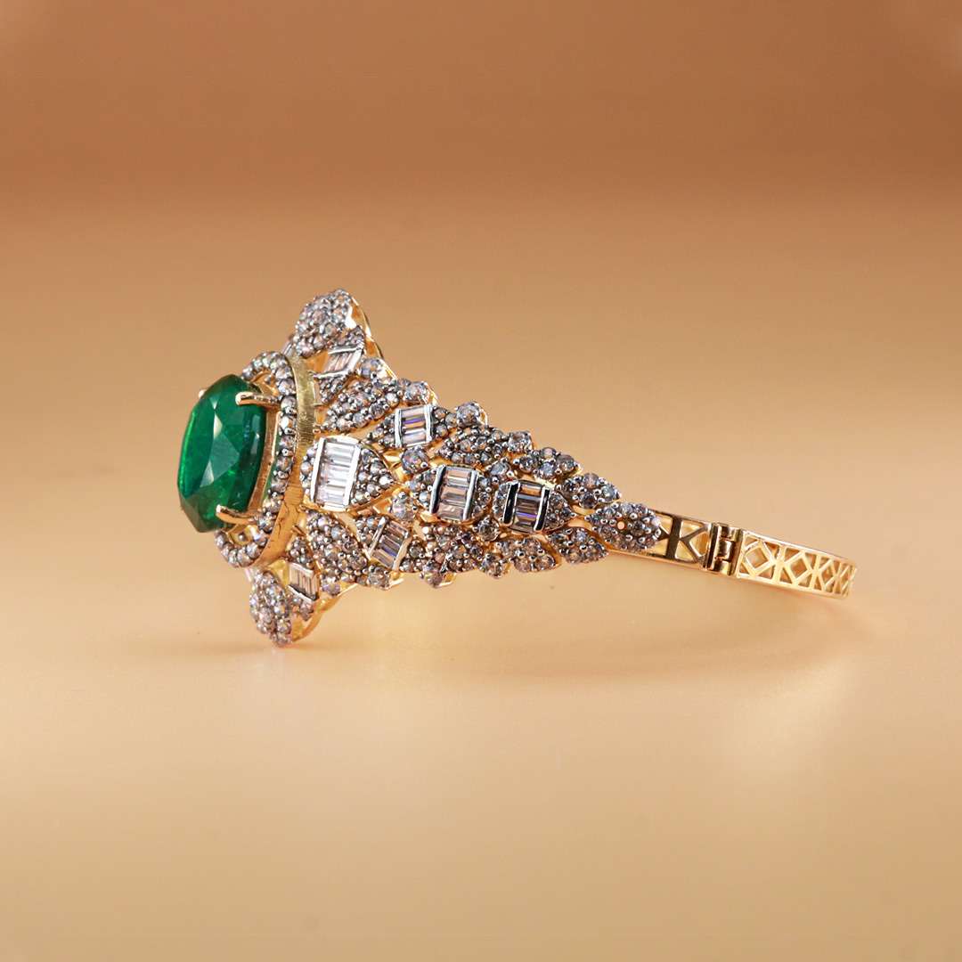 Emerald  Diamond Style Gold Bracelet