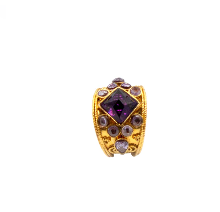 Midnight Purple Onyx Silver Ring