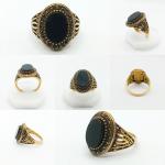 Black Stone Italian Silver Ring for Men