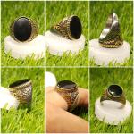 Black Cubical Zircon Italian Silver Ring for Men