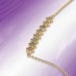 Elegant Gold Bracelet  with Zircon Stones