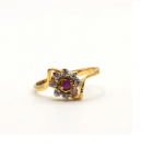 Regal Silver Ring with Ruby Stone