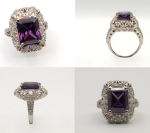 Purple Amythest Silver Ring